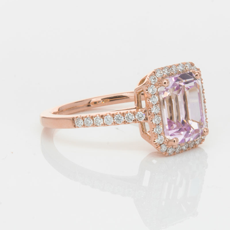 18ct Rose Gold 2.70ct Kunzite & Diamond Ring-Ring-Walker & Hall