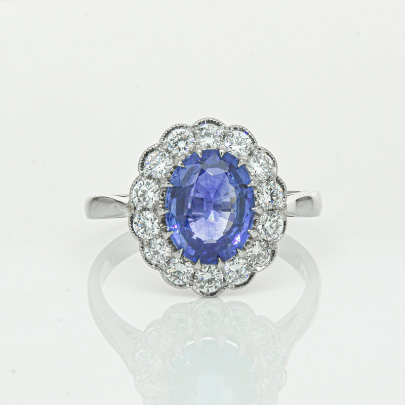 Deja Vu Platinum 2.23ct Sapphire & Diamond Ring-Ring-Walker & Hall