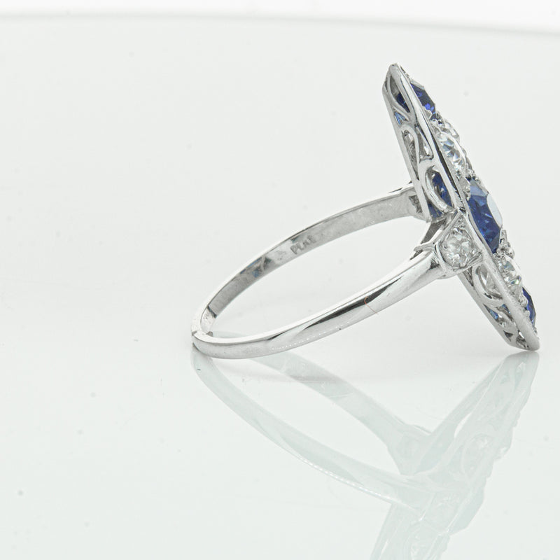 Vintage 18ct White Gold 2.00ct Sapphire & Diamond Ring-Ring-Walker & Hall