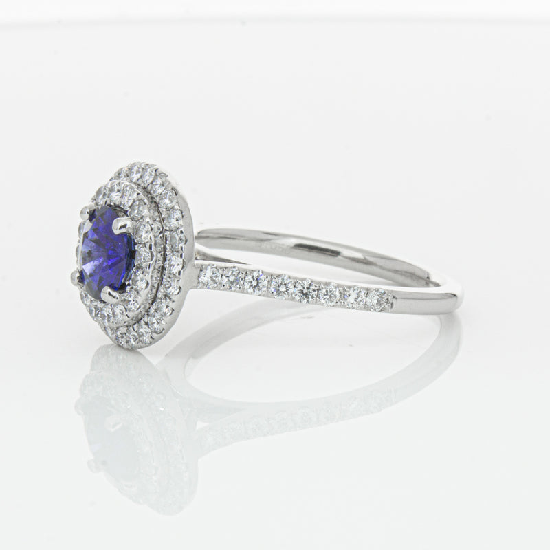 Deja Vu Platinum .88ct Sapphire & Diamond Ring-Ring-Walker & Hall