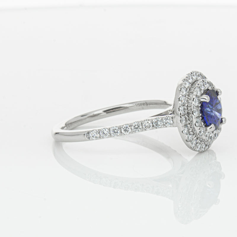 Deja Vu Platinum .88ct Sapphire & Diamond Ring-Ring-Walker & Hall
