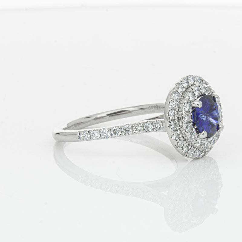 Deja Vu Platinum .88ct Sapphire & Diamond Ring-Ring-Walker & Hall