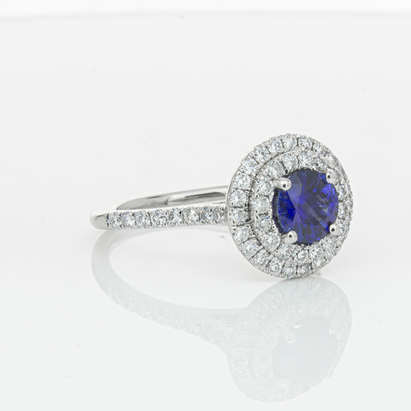 Deja Vu Platinum .88ct Sapphire & Diamond Ring-Ring-Walker & Hall