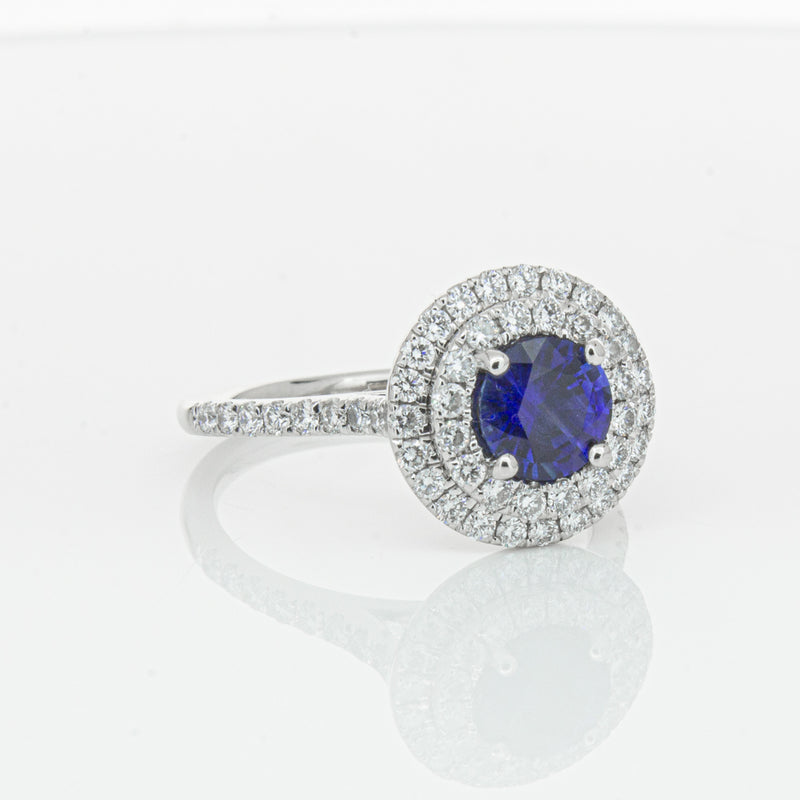 Deja Vu Platinum .88ct Sapphire & Diamond Ring-Ring-Walker & Hall