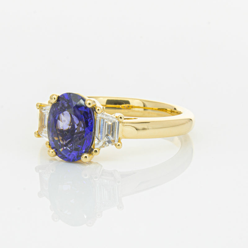18ct Yellow Gold Sapphire & Diamond Ring-Ring-Walker & Hall