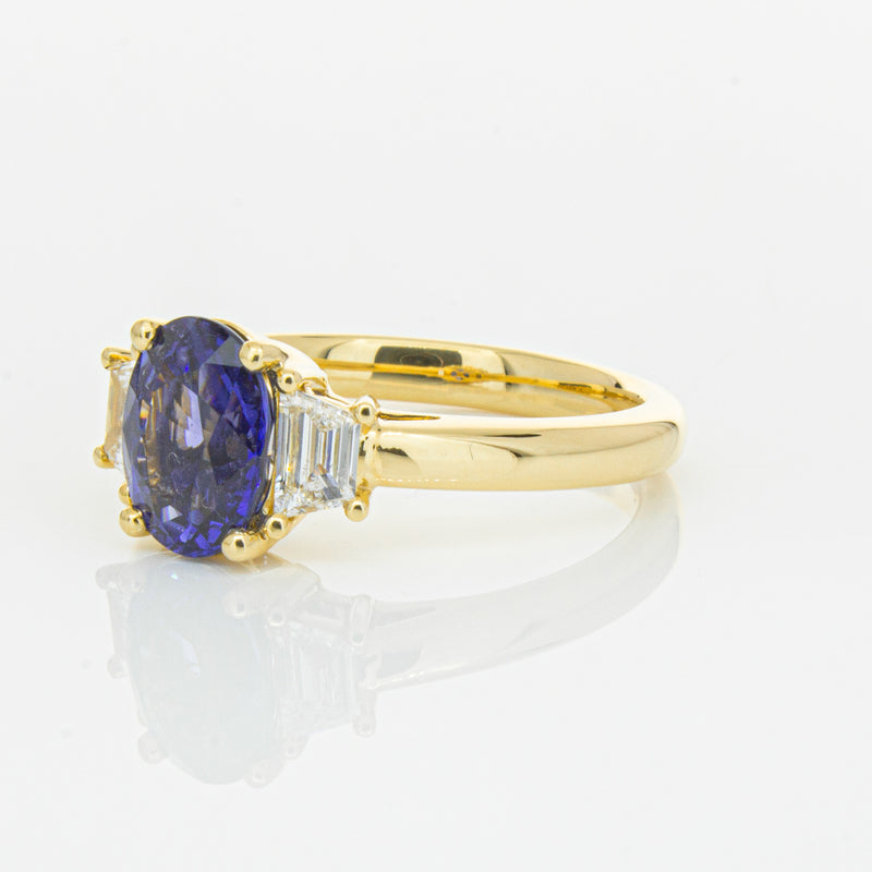 18ct Yellow Gold Sapphire & Diamond Ring-Ring-Walker & Hall