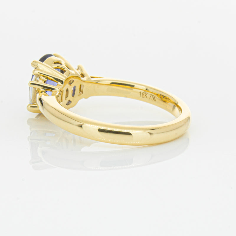 18ct Yellow Gold Sapphire & Diamond Ring-Ring-Walker & Hall