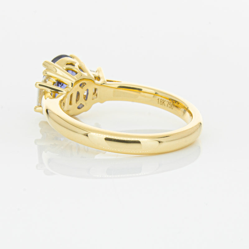 18ct Yellow Gold Sapphire & Diamond Ring-Ring-Walker & Hall