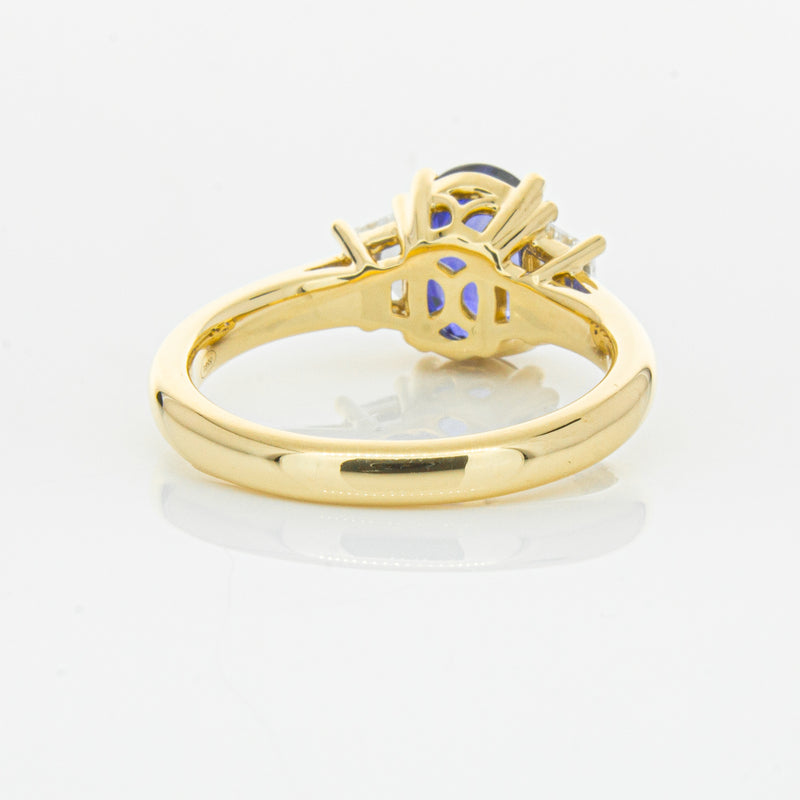 18ct Yellow Gold Sapphire & Diamond Ring-Ring-Walker & Hall