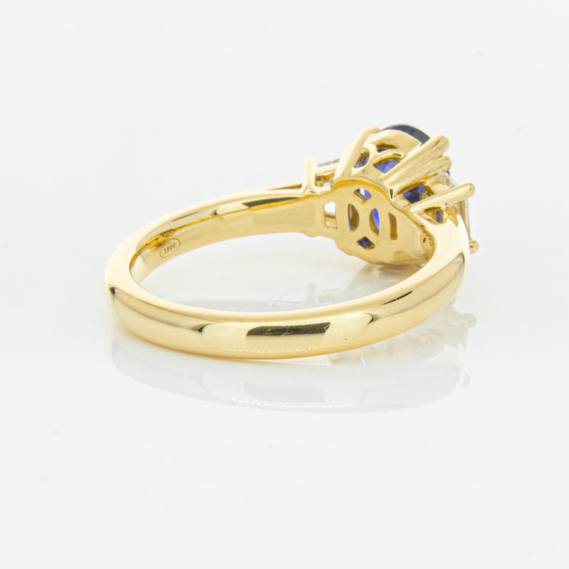 18ct Yellow Gold Sapphire & Diamond Ring-Ring-Walker & Hall