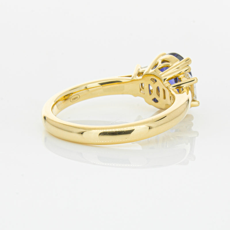 18ct Yellow Gold Sapphire & Diamond Ring-Ring-Walker & Hall