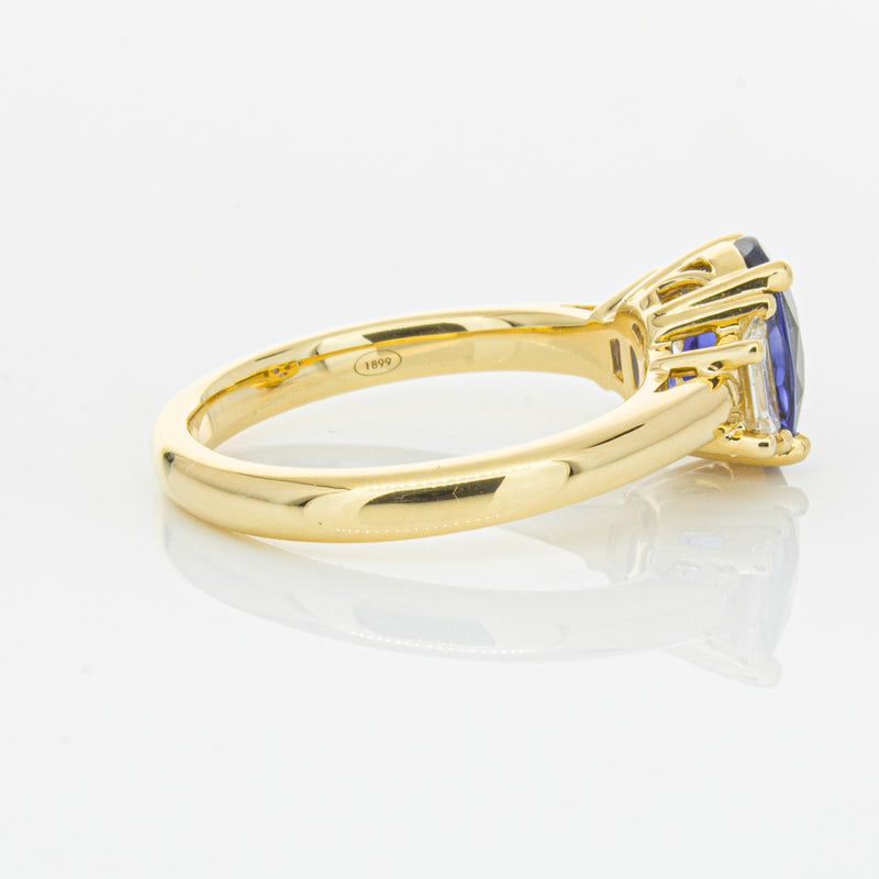 18ct Yellow Gold Sapphire & Diamond Ring-Ring-Walker & Hall
