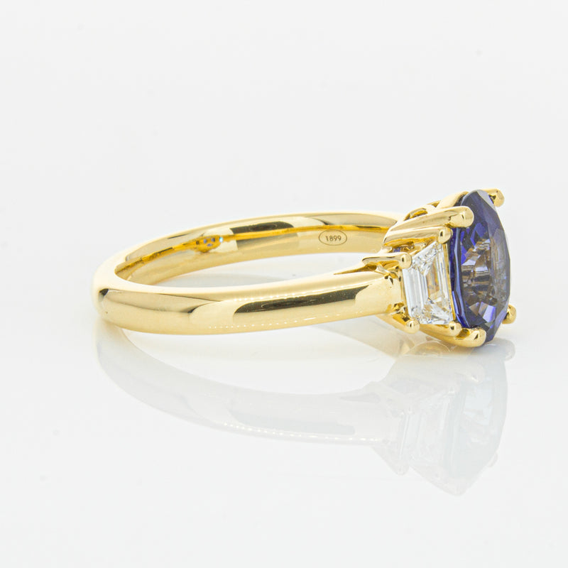 18ct Yellow Gold Sapphire & Diamond Ring-Ring-Walker & Hall