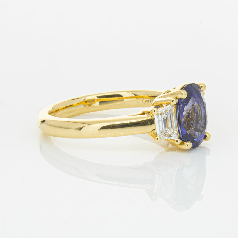 18ct Yellow Gold Sapphire & Diamond Ring-Ring-Walker & Hall
