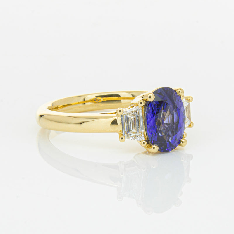 18ct Yellow Gold Sapphire & Diamond Ring-Ring-Walker & Hall