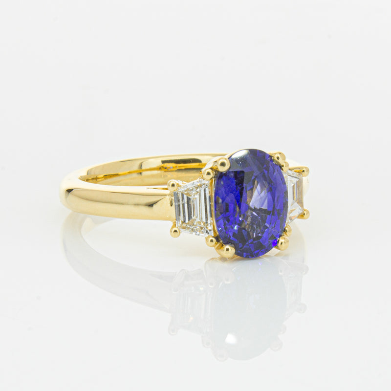 18ct Yellow Gold Sapphire & Diamond Ring-Ring-Walker & Hall