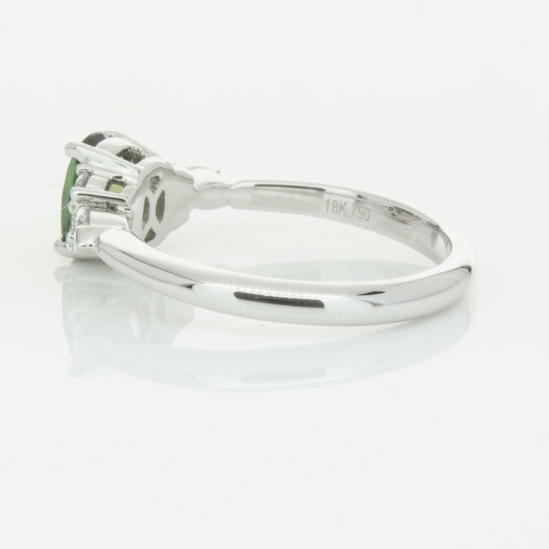 18ct White Gold Green Sapphire & Diamond Oriana Ring-Ring-Walker & Hall
