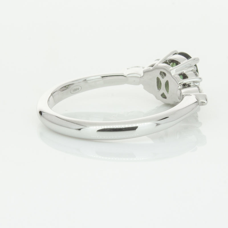 18ct White Gold Green Sapphire & Diamond Oriana Ring-Ring-Walker & Hall