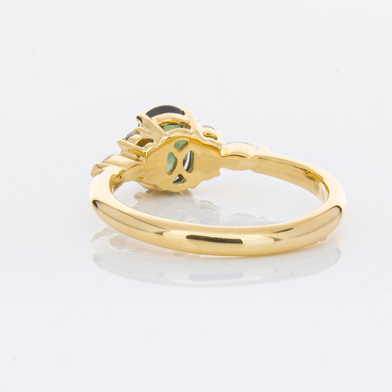 18ct Yellow Gold Green Sapphire & Diamond Oriana Ring-Ring-Walker & Hall