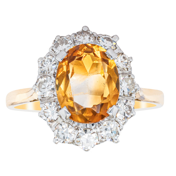 Deja Vu 18ct Yellow Gold 2.50ct Citrine & Diamond Ring - Ring - Walker & Hall