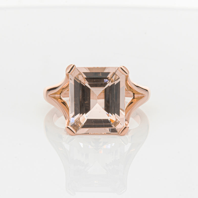 18ct Rose Gold 4.96ct Morganite Verona Ring-Ring-Walker & Hall