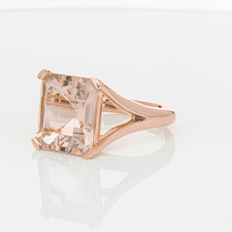 18ct Rose Gold 4.96ct Morganite Verona Ring-Ring-Walker & Hall