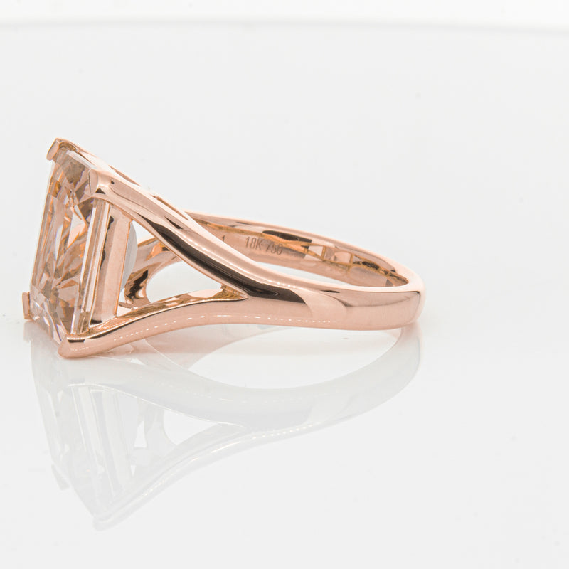 18ct Rose Gold 4.96ct Morganite Verona Ring-Ring-Walker & Hall