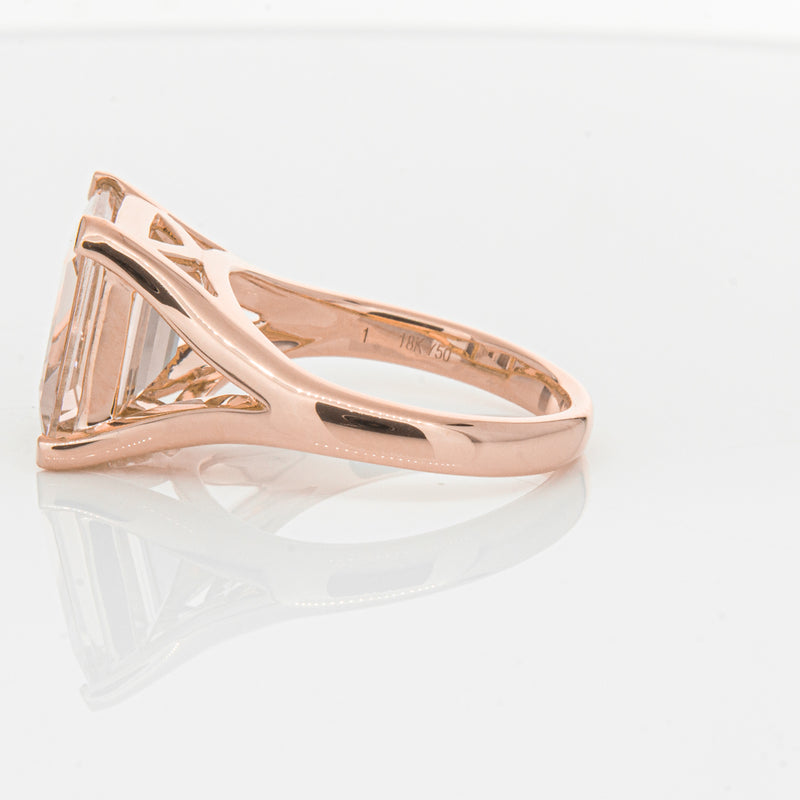 18ct Rose Gold 4.96ct Morganite Verona Ring-Ring-Walker & Hall