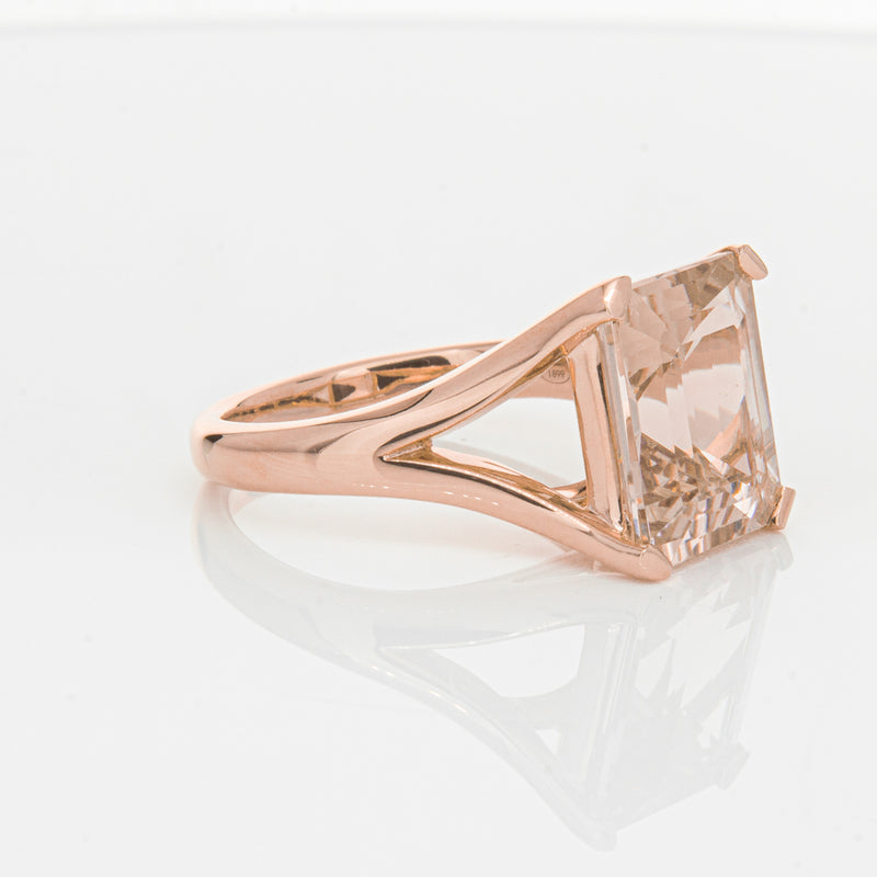 18ct Rose Gold 4.96ct Morganite Verona Ring-Ring-Walker & Hall