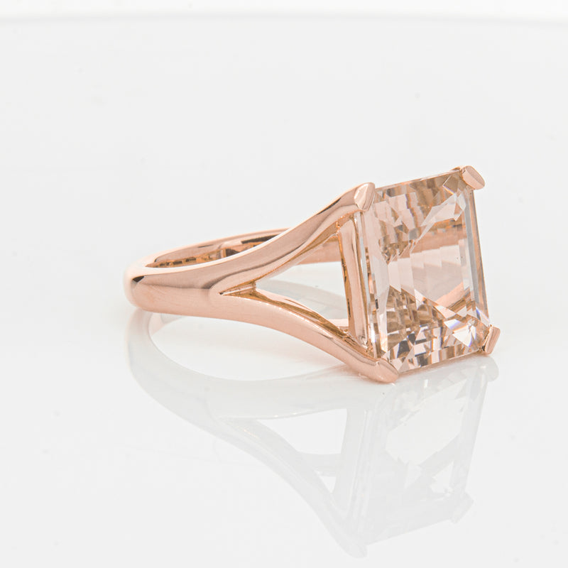 18ct Rose Gold 4.96ct Morganite Verona Ring-Ring-Walker & Hall