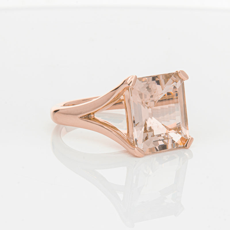 18ct Rose Gold 4.96ct Morganite Verona Ring-Ring-Walker & Hall