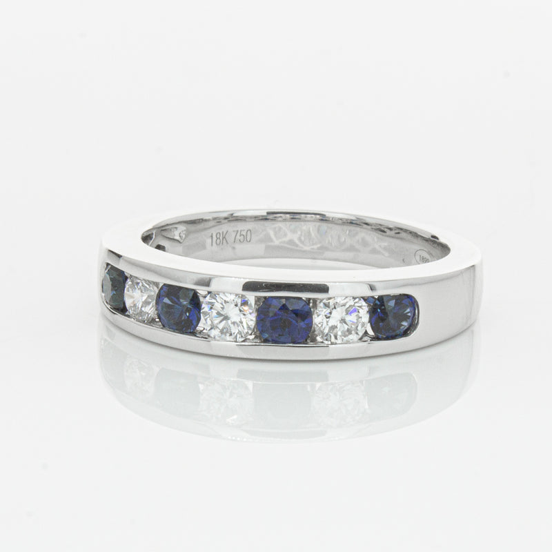 18ct White Gold .50ct Sapphire & Diamond Tigris Ring-Ring-Walker & Hall
