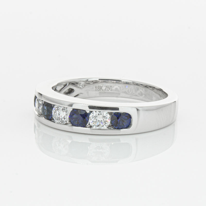 18ct White Gold .50ct Sapphire & Diamond Tigris Ring-Ring-Walker & Hall