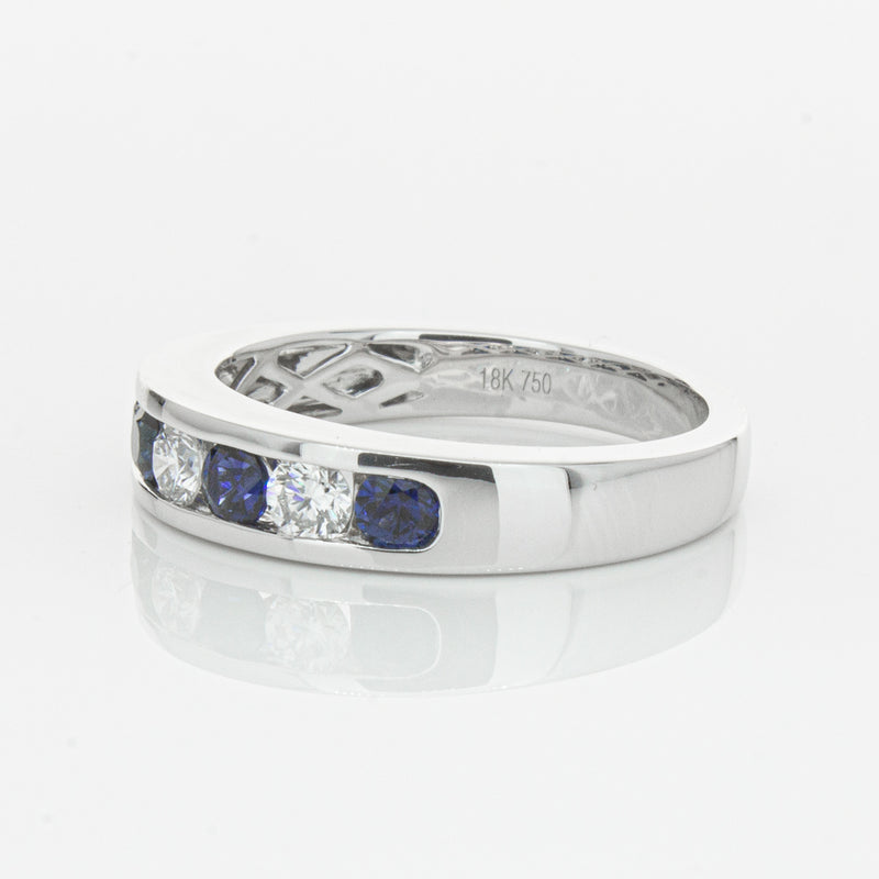 18ct White Gold .50ct Sapphire & Diamond Tigris Ring-Ring-Walker & Hall