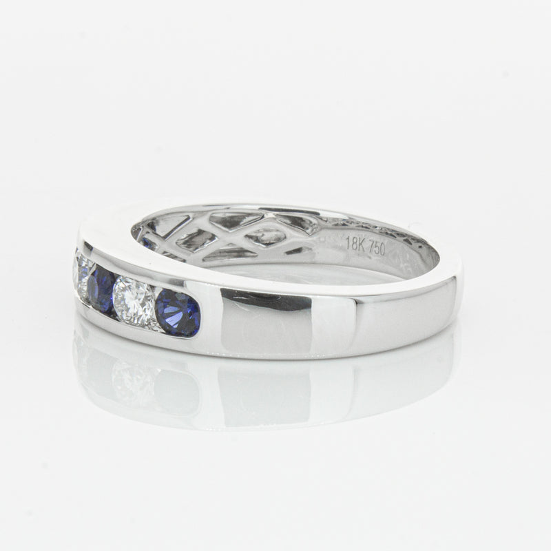 18ct White Gold .50ct Sapphire & Diamond Tigris Ring-Ring-Walker & Hall