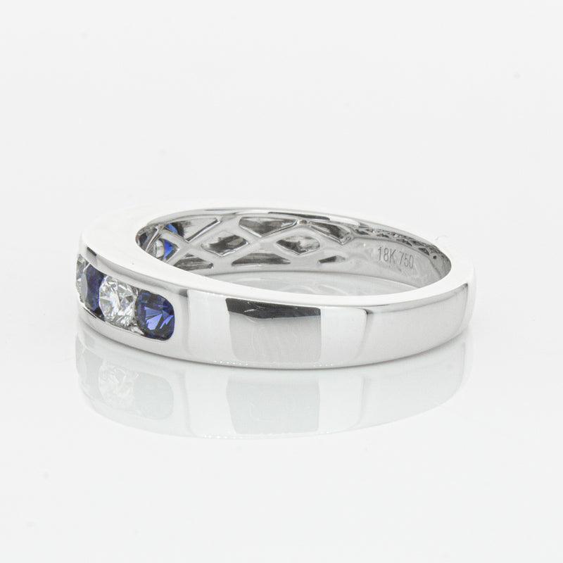 18ct White Gold .50ct Sapphire & Diamond Tigris Ring-Ring-Walker & Hall