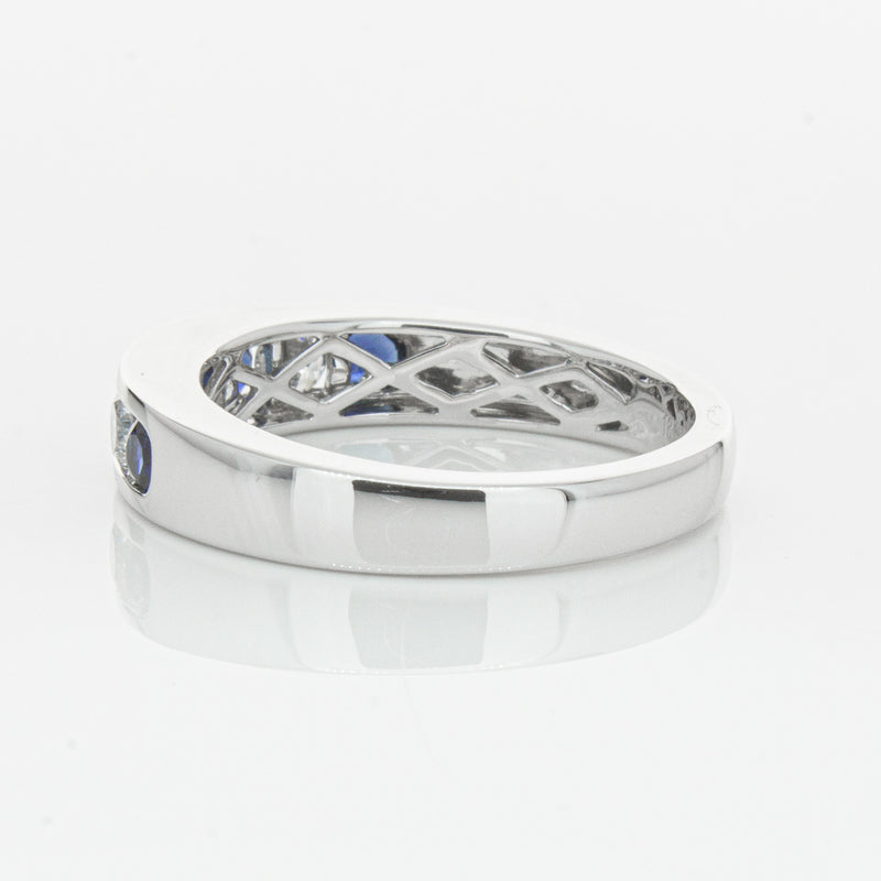 18ct White Gold .50ct Sapphire & Diamond Tigris Ring-Ring-Walker & Hall