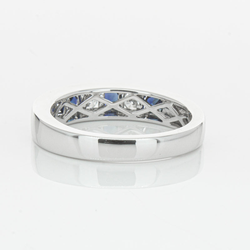 18ct White Gold .50ct Sapphire & Diamond Tigris Ring-Ring-Walker & Hall