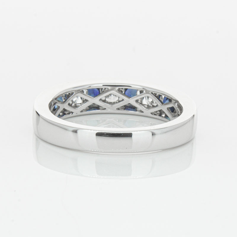 18ct White Gold .50ct Sapphire & Diamond Tigris Ring-Ring-Walker & Hall