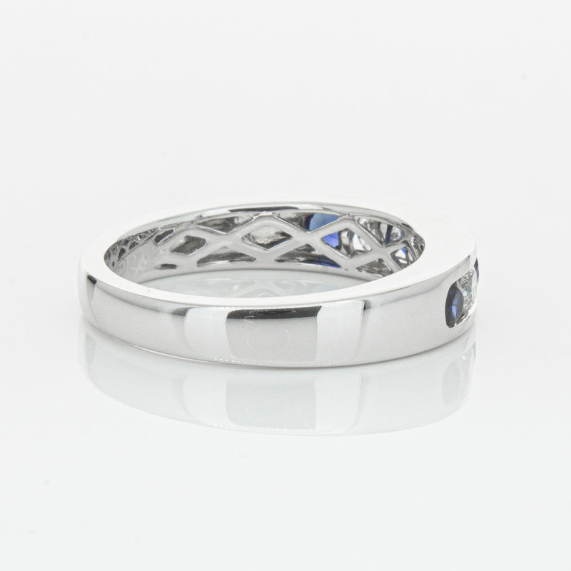 18ct White Gold .50ct Sapphire & Diamond Tigris Ring-Ring-Walker & Hall