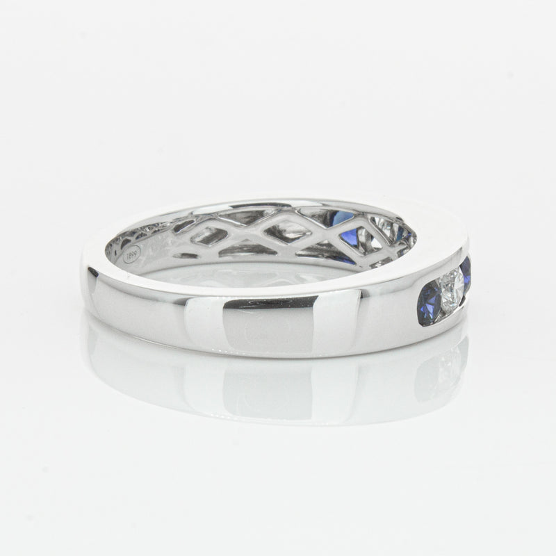 18ct White Gold .50ct Sapphire & Diamond Tigris Ring-Ring-Walker & Hall