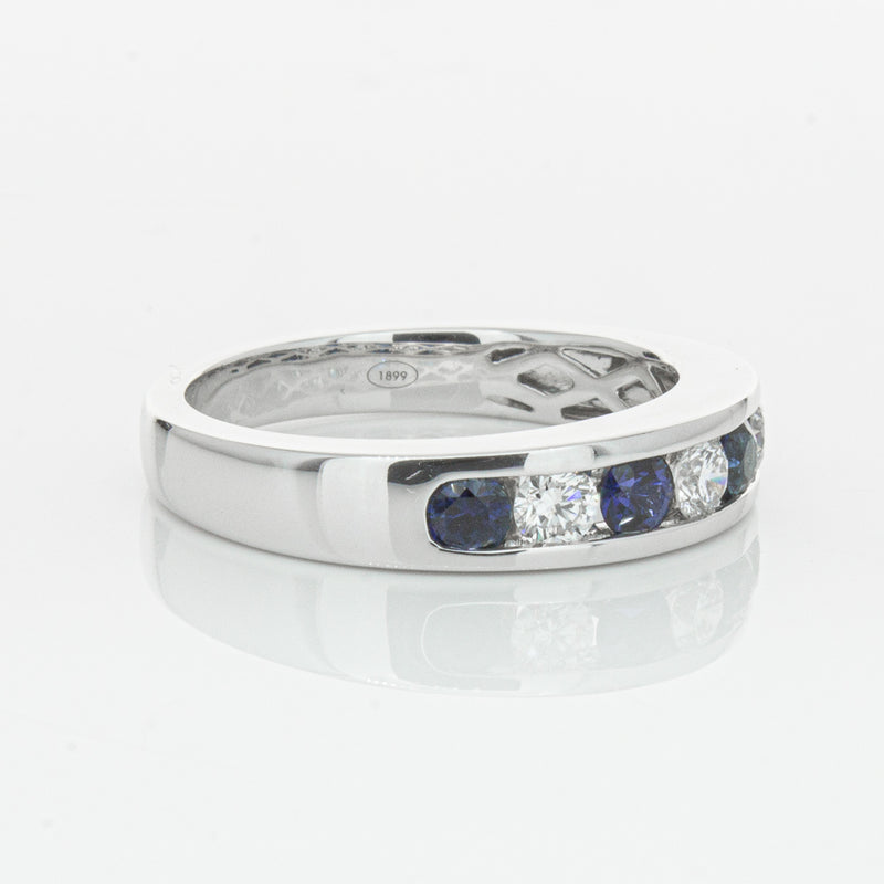 18ct White Gold .50ct Sapphire & Diamond Tigris Ring-Ring-Walker & Hall
