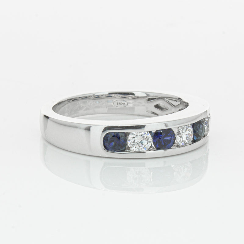 18ct White Gold .50ct Sapphire & Diamond Tigris Ring-Ring-Walker & Hall