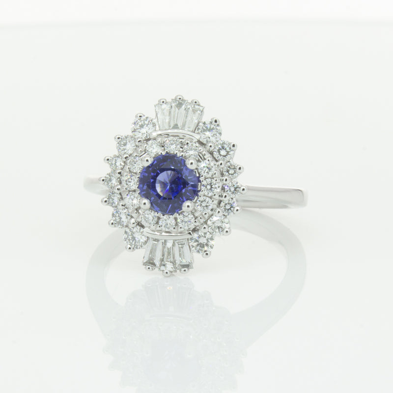 18ct White Gold .74ct Sapphire & Diamond Kira Ring-Ring-Walker & Hall