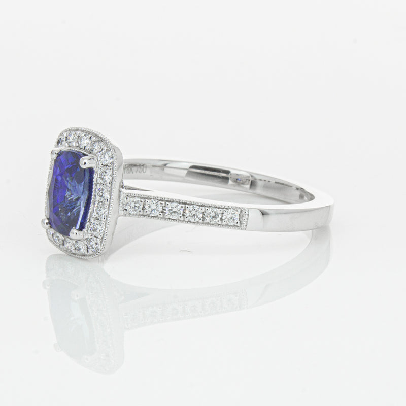 18ct White Gold 1.12ct Sapphire & Diamond Aria Ring-Ring-Walker & Hall