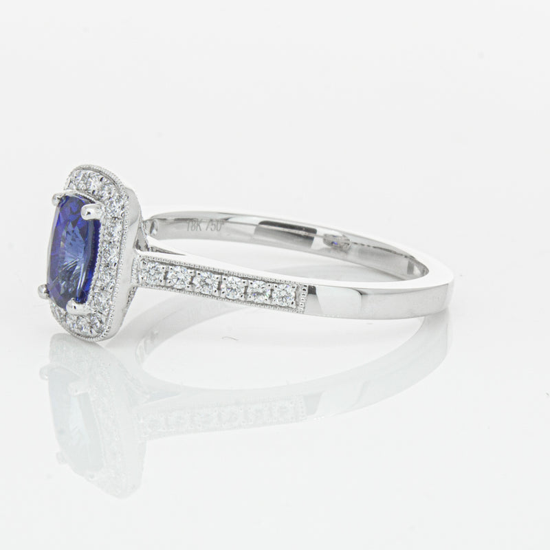 18ct White Gold 1.12ct Sapphire & Diamond Aria Ring-Ring-Walker & Hall