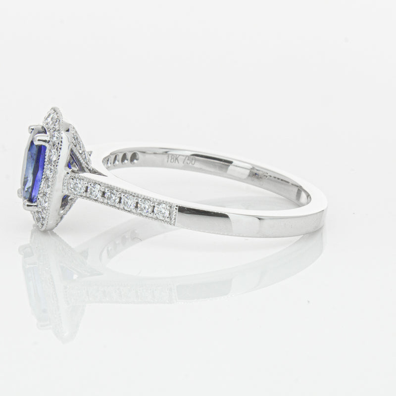 18ct White Gold 1.12ct Sapphire & Diamond Aria Ring-Ring-Walker & Hall