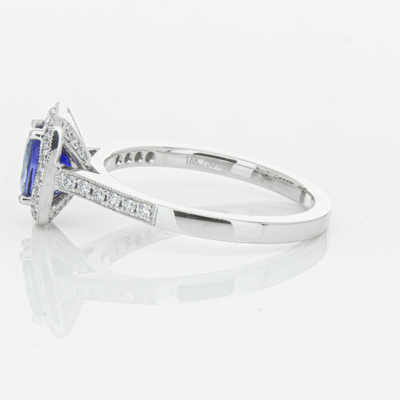 18ct White Gold 1.12ct Sapphire & Diamond Aria Ring-Ring-Walker & Hall