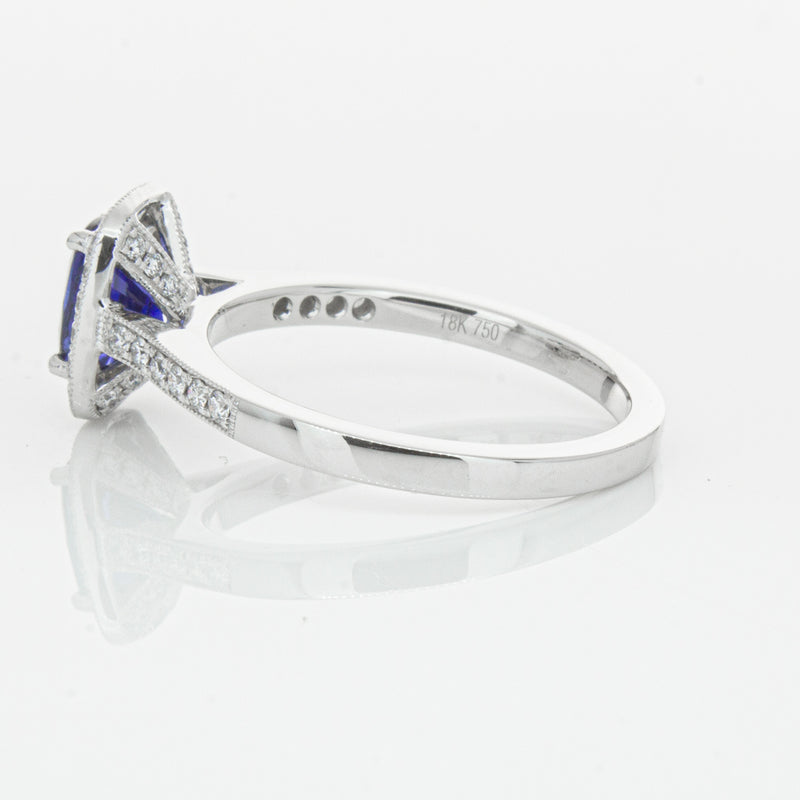 18ct White Gold 1.12ct Sapphire & Diamond Aria Ring-Ring-Walker & Hall