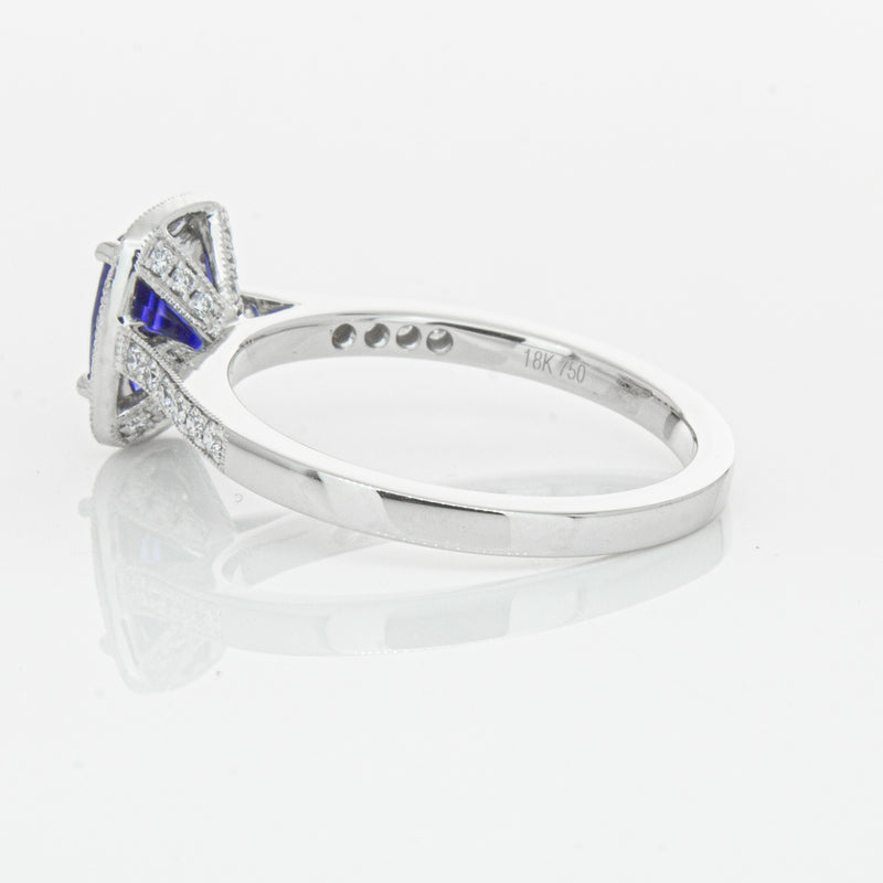18ct White Gold 1.12ct Sapphire & Diamond Aria Ring-Ring-Walker & Hall
